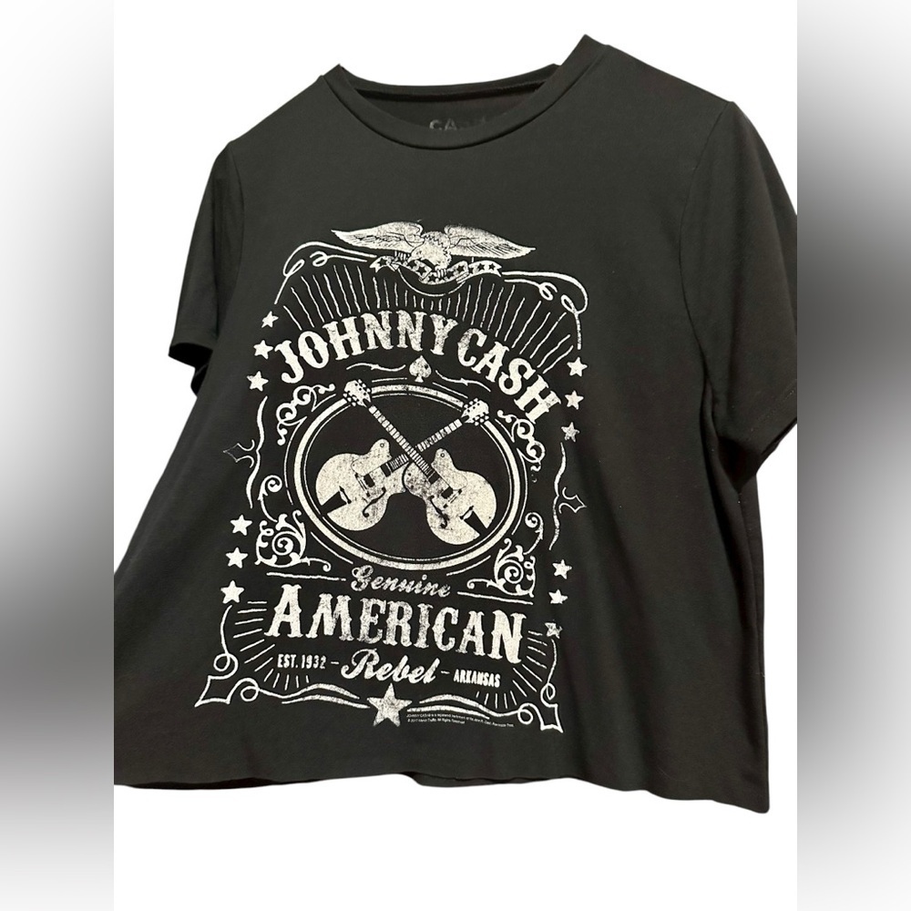 JOHNNY CASH Genuine American Rebel Cut-Off T-Shirt Women's Size XL - Picture 2 of 4